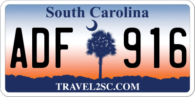 SC license plate ADF916