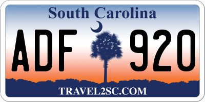 SC license plate ADF920