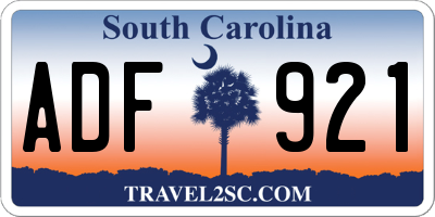 SC license plate ADF921