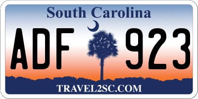 SC license plate ADF923