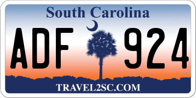 SC license plate ADF924