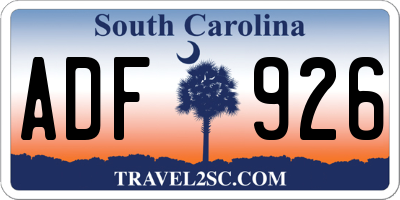 SC license plate ADF926