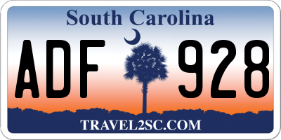 SC license plate ADF928