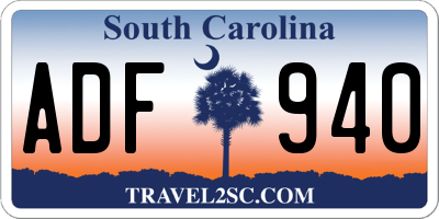 SC license plate ADF940