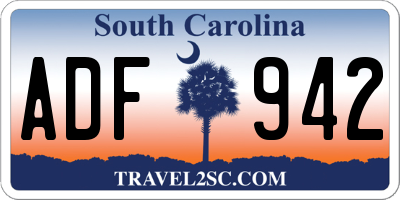 SC license plate ADF942