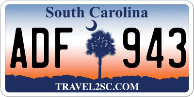 SC license plate ADF943