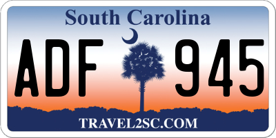 SC license plate ADF945