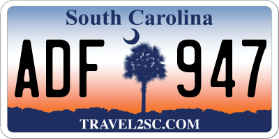 SC license plate ADF947