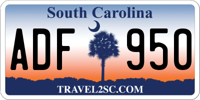 SC license plate ADF950