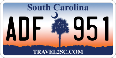 SC license plate ADF951