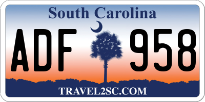 SC license plate ADF958