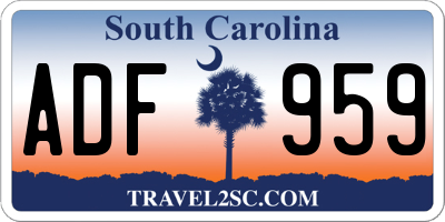 SC license plate ADF959