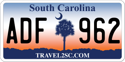 SC license plate ADF962