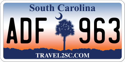 SC license plate ADF963