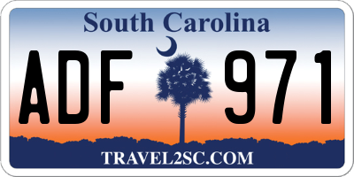 SC license plate ADF971