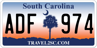 SC license plate ADF974