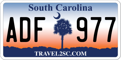 SC license plate ADF977