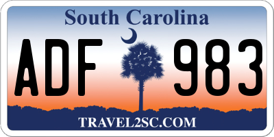 SC license plate ADF983