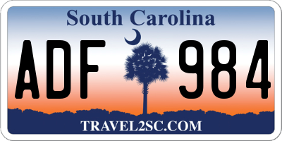 SC license plate ADF984