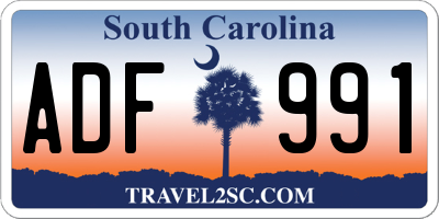 SC license plate ADF991