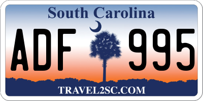 SC license plate ADF995