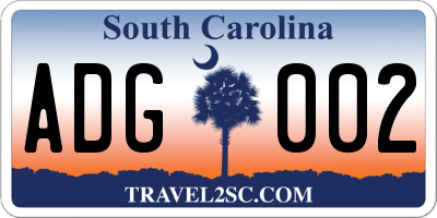 SC license plate ADG002