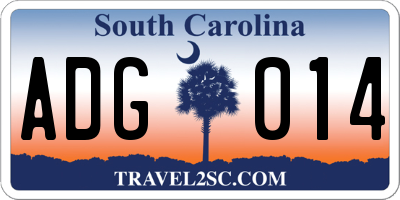 SC license plate ADG014