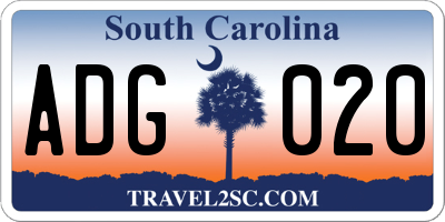 SC license plate ADG020