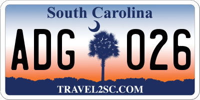 SC license plate ADG026