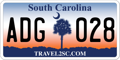 SC license plate ADG028