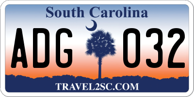 SC license plate ADG032