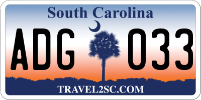 SC license plate ADG033