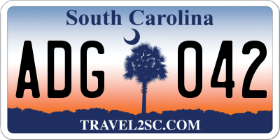 SC license plate ADG042