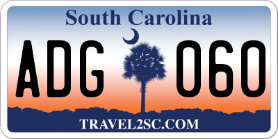 SC license plate ADG060
