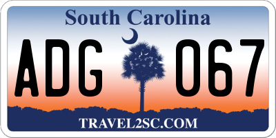 SC license plate ADG067