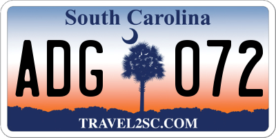 SC license plate ADG072