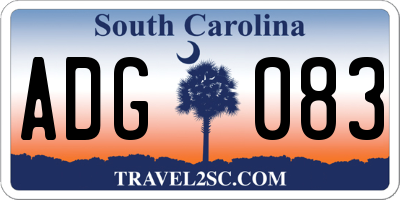 SC license plate ADG083