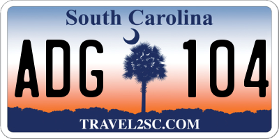 SC license plate ADG104