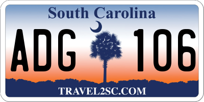 SC license plate ADG106