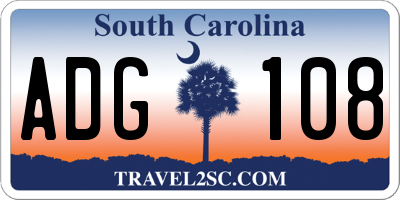 SC license plate ADG108