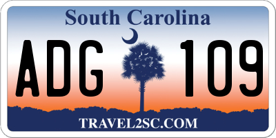 SC license plate ADG109