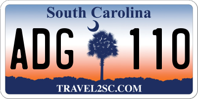 SC license plate ADG110