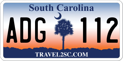 SC license plate ADG112