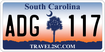 SC license plate ADG117