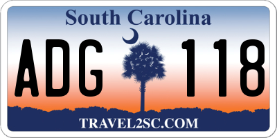 SC license plate ADG118