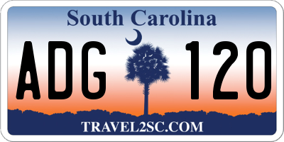 SC license plate ADG120