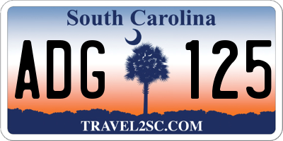 SC license plate ADG125