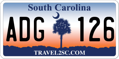 SC license plate ADG126