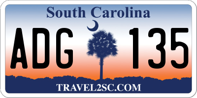 SC license plate ADG135