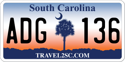 SC license plate ADG136